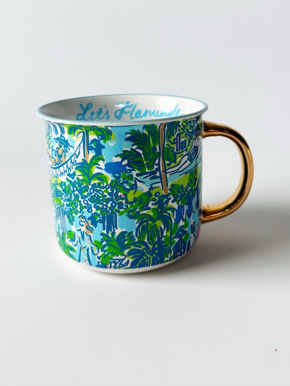 Lilly Pulitzer Printed Mug Sprout Green Lilly On Holiday Let’s Flamingle | NWT - Picture 4 of 9